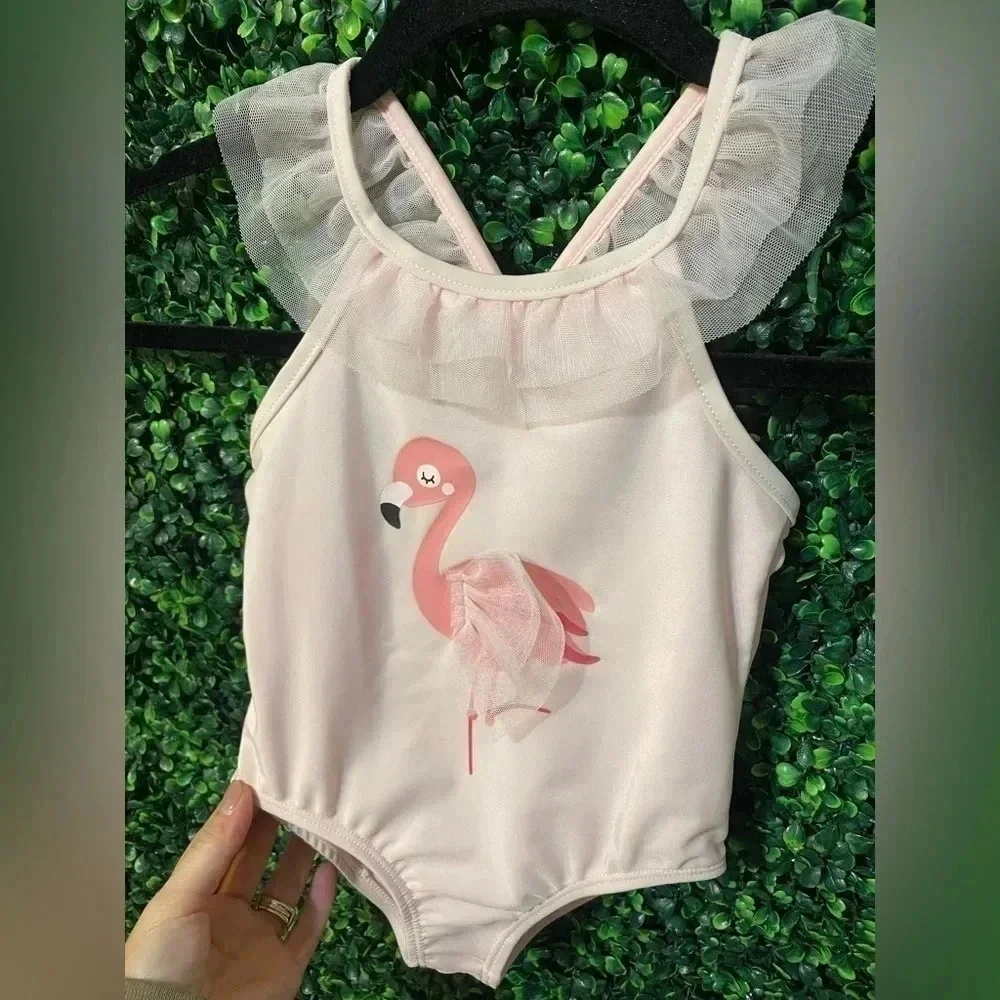 First Impressions Toddler Girls Flamingo 1-Pc. Swimsuit - Size 2T